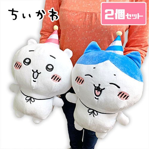 日本 Chiikawa 生日系列 吉伊卡哇 生日 小八貓 2隻 35cm - YIZY