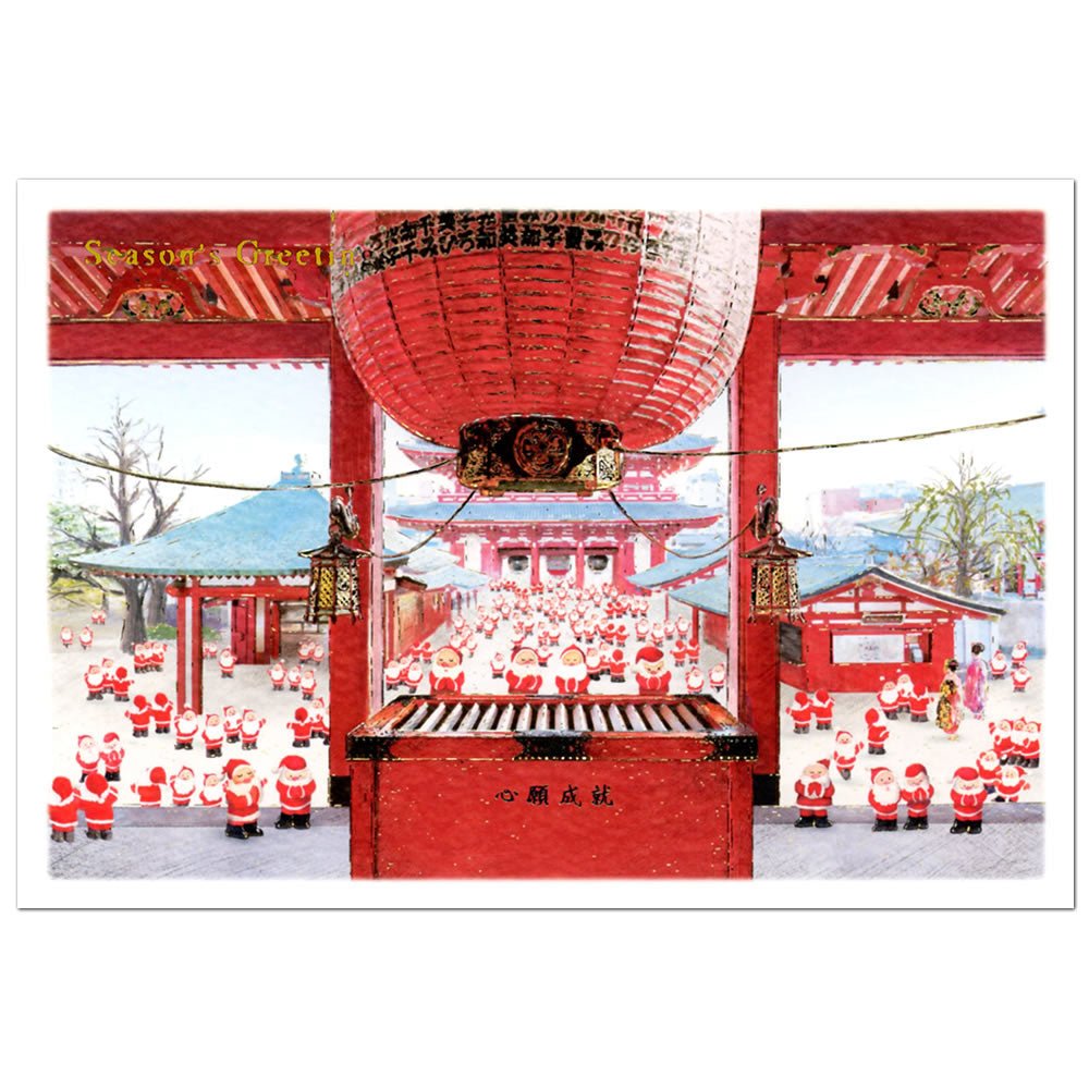 和風祝賀生活 聖誕卡片 和風迷你聖誕老人卡 SJ - 72 - YIZY